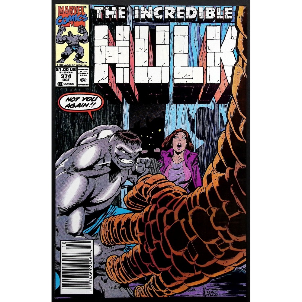Marvel Comic Book‎ Incredible Hulk #374 Keown Newsstand The Thing 1990